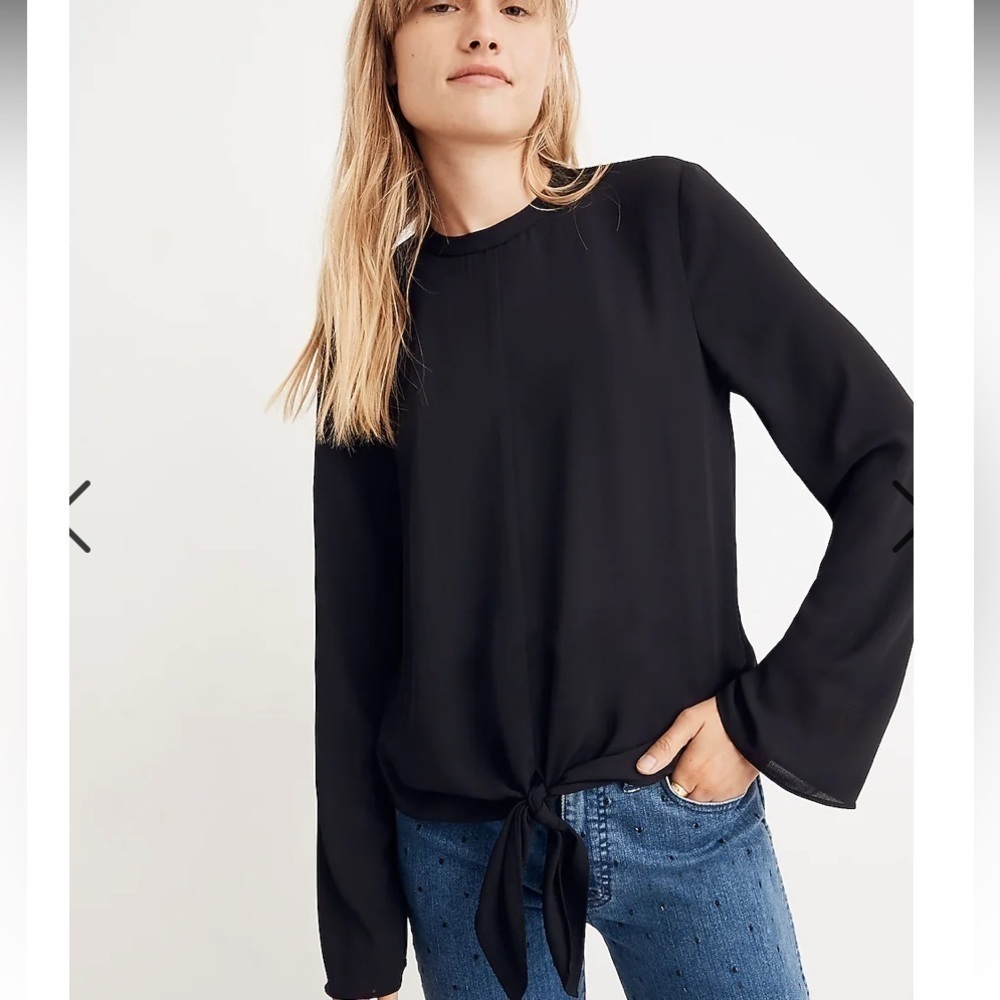 New- Madewell front tie blouse - Picture 3 of 5